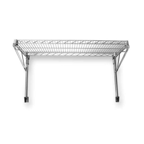 Manufacturer Varies Steel Wire Wall Shelf, 14"D x 48"W x 14"H, Chrome 2HGD4