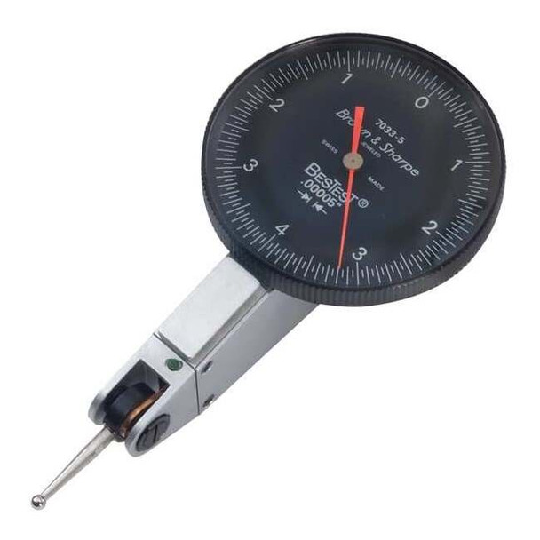 Tesa Brown & Sharpe Dial Test Indicator,Hori,0 to 0.008 In 599-7033-5