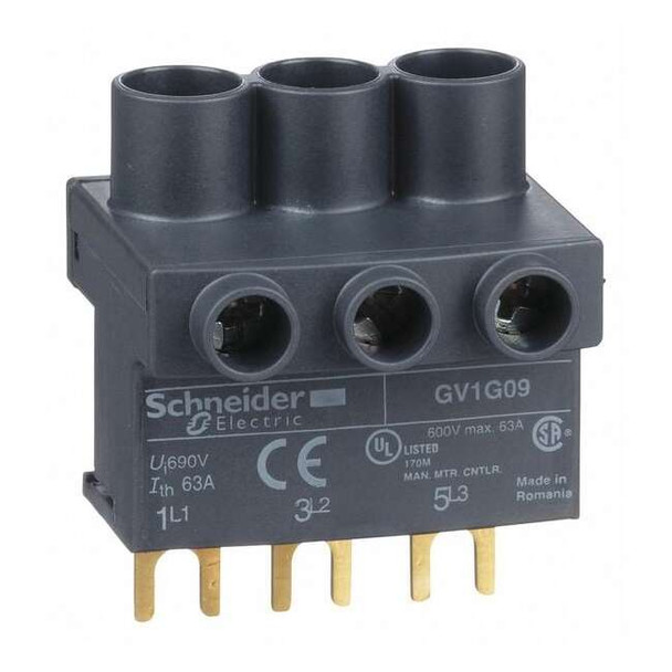 Terminal Block, 3 Pole, 63 A, 690 V, 4 AWG, Screw Clamp Termination, Black
