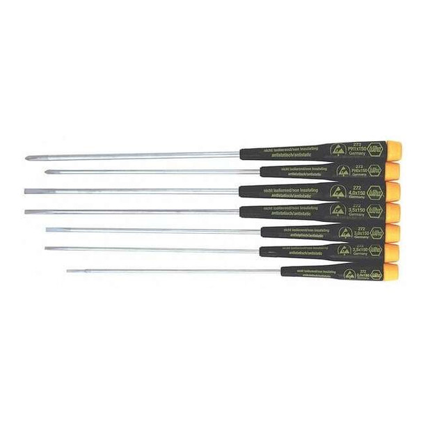 Wiha ESD Precision Screwdriver Set,Sl/Ph,7pcs 27393