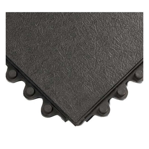 Interlocking Antifatigue Mat Tile, Rubber, 3 ft W x 3 ft L, 5/8 in Thick