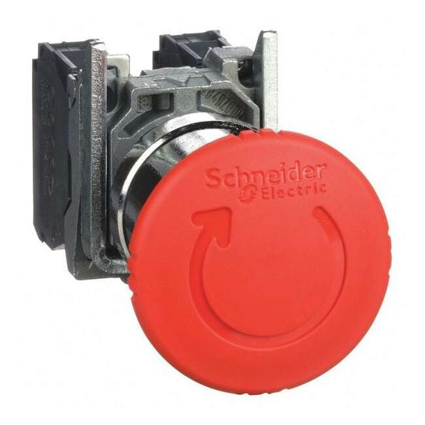Schneider Electric Emergency Stop Push Button, 22 mm, 1NO/1NC, Red XB4BS8445