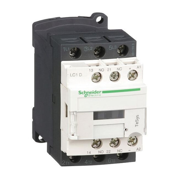 IEC Magnetic Contactor, 1NC/1NO, 24V DC, 3 P, Non-Reversing, Screw Clamp