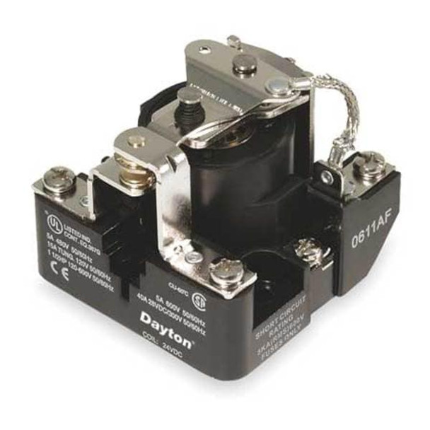 Dayton Open Power Relay, 24V DC, SPDT, 5Pins 5Z554