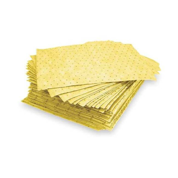 Oil-Dri Sorbent Pad, 19 gal, 15 in x 19 in, Universal, Yellow, 100 PK L90834