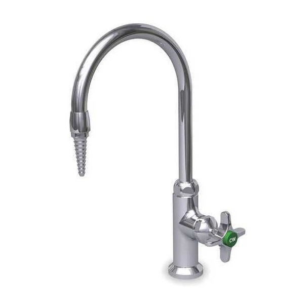 Watersaver Manual Laboratory Faucet, Single Hole Mount, Chrome 1 Hole L614