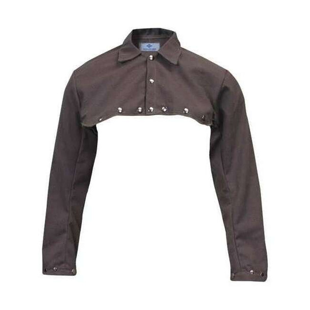 Welding Jacket, Twaron(R), 8.5 oz., 30 in Length, Snaps Closure, Brown, XL