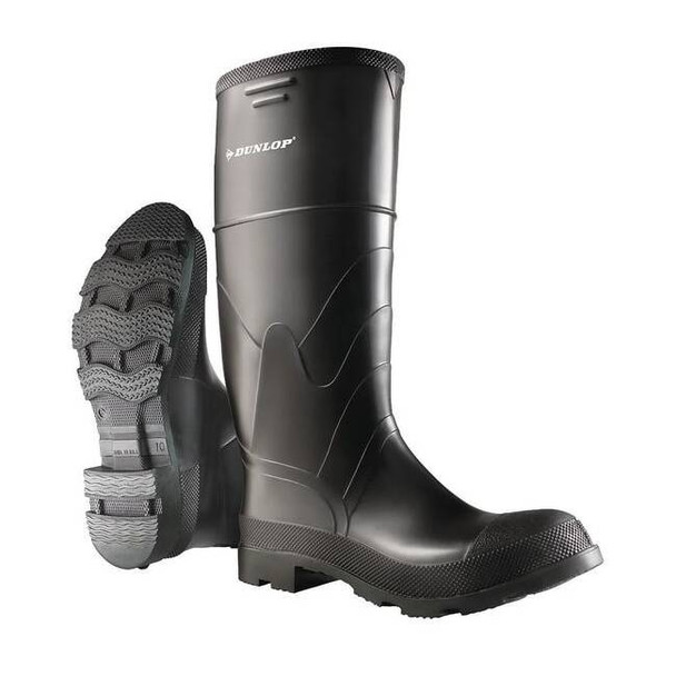 Dunlop Men's Dunlop Rubber Boot, Steel Toe, 15" Height, Black, 7 8662200