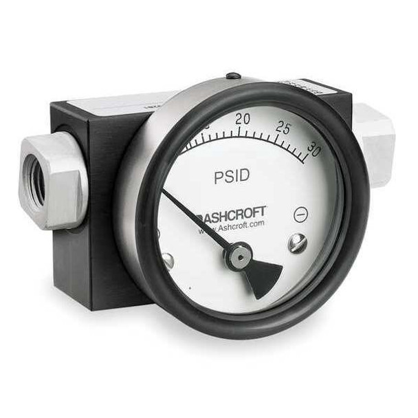 Ashcroft Pressure Gauge,0 to 30 psi 351130FD25SXCYLM30PSID