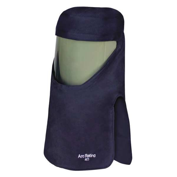 Arc Flash Hood, 4 PPE CAT, 40 cal/sq cm, Navy, Universal