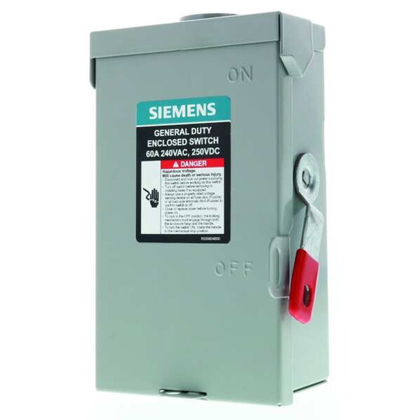 Siemens Fusible, Safety Switch, General Duty, 240 V, 3PST, NEMA 3R GNF322RA