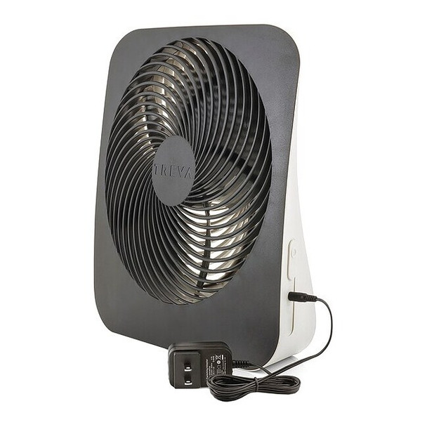 Treva/O2cool Compact Fan, 2 Speeds, Gray, AC Adapter FD10002A