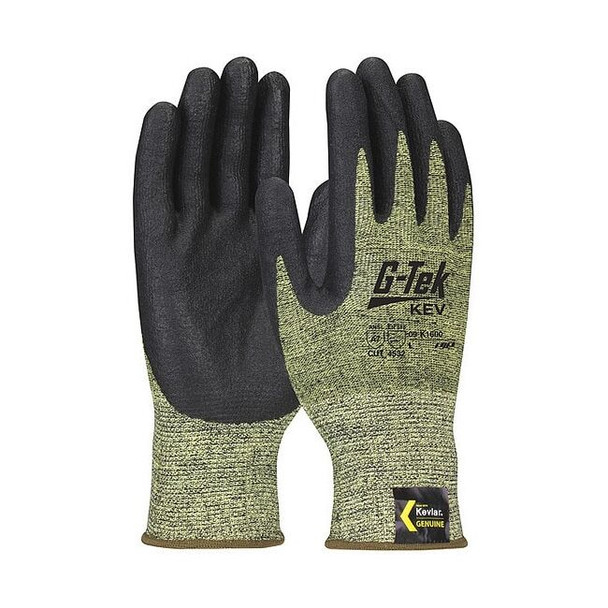 Cut-Resistant Glove, Cut Level A7 ,Dipped ,Foam Nitrile ,Sandy ,L 12 PK