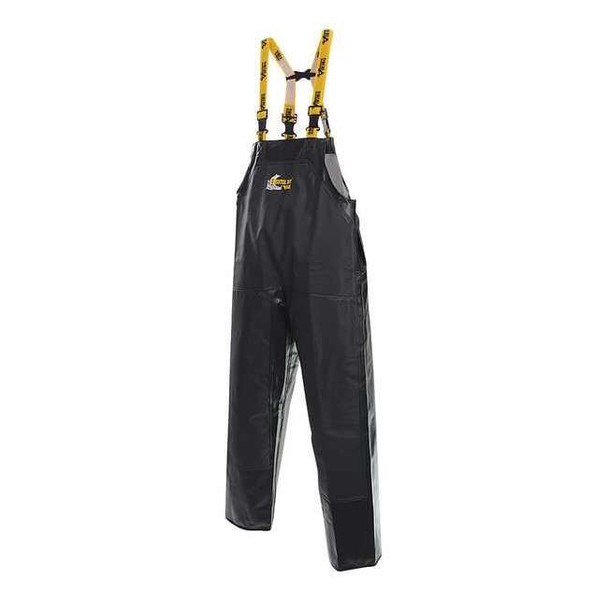 PVC Rain Bib Pants, PVC, 32 in Inseam, 36 in Waist, 0.75 mm Thickness, Green, L