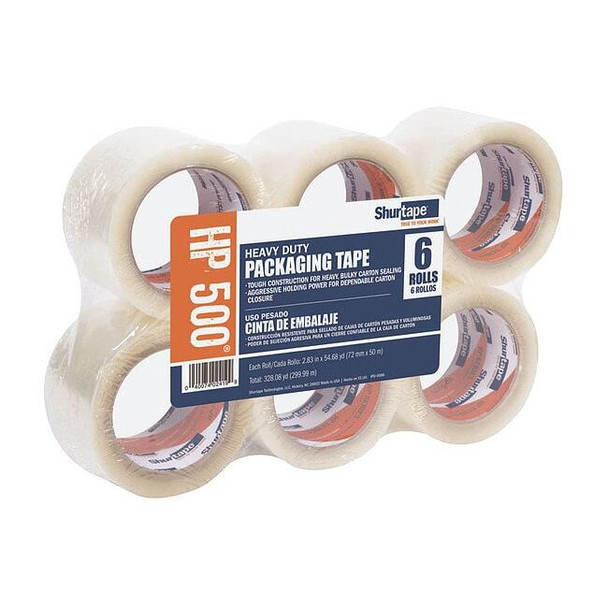 Packing Tape, 3 mil Thick, 3 in W x 50 m L, 3 in Core Dia., Clear, 24 PK
