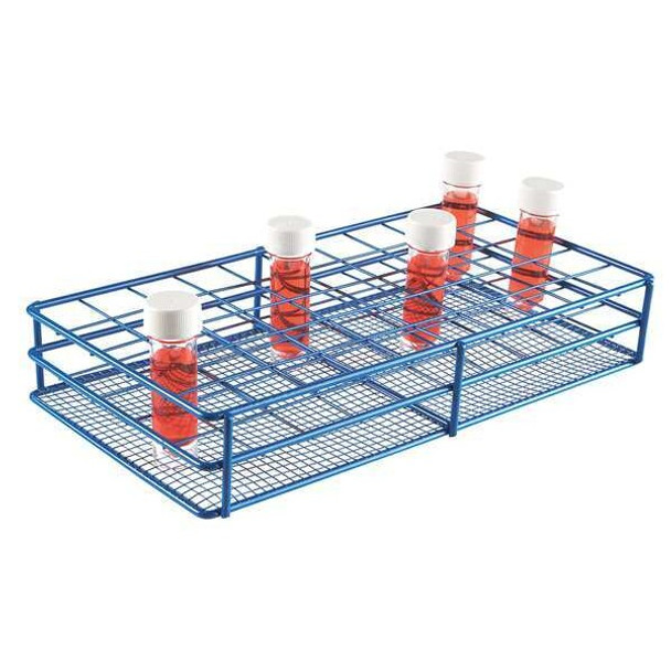 Heathrow Scientific Test Tube Rack,Epoxy-Coated Steel,Blue 120088