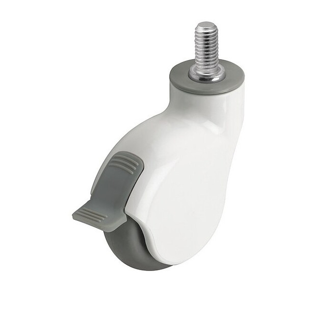 3" X 1" Non-Marking Monotech Swivel Caster, Side Brake, Loads Up To 110 lb