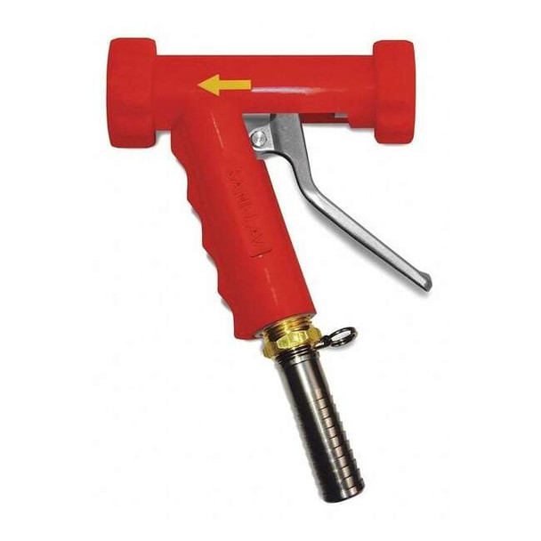 Sani-Lav Pistol Grip Spray Nozzle, 3/4" Female, 150 psi, 8.9 gpm, Red N8SR20