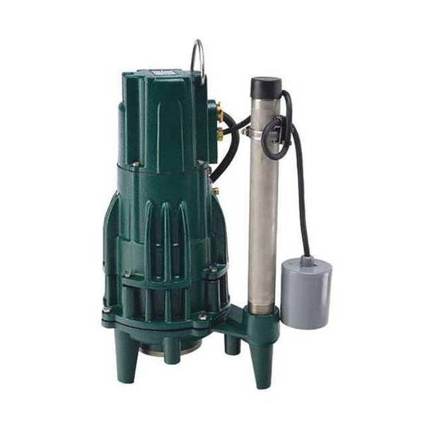 Zoeller Grinder Pump, 20 ft, Single, 115V AC 818-0006