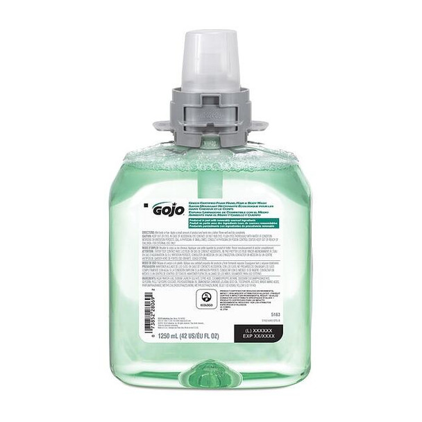 Gojo 1,250 mL Foam 2-in-1 Shampoo & Body Wash Cartridge 5163-04