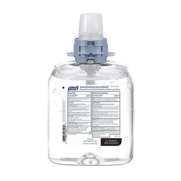 Purell Hand Sanitizer, Cartridge, Gel, 1200mL, PK4, Hygiene Series: FMX 5091-04