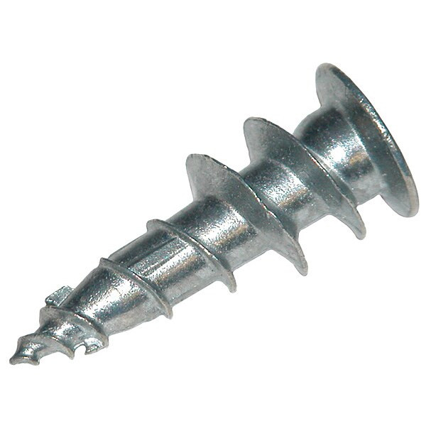 E-Z Ancor Wall Anchor, 1-1/8" L, Zinc Alloy, 50 lbs Tension Strength, 1500 PK