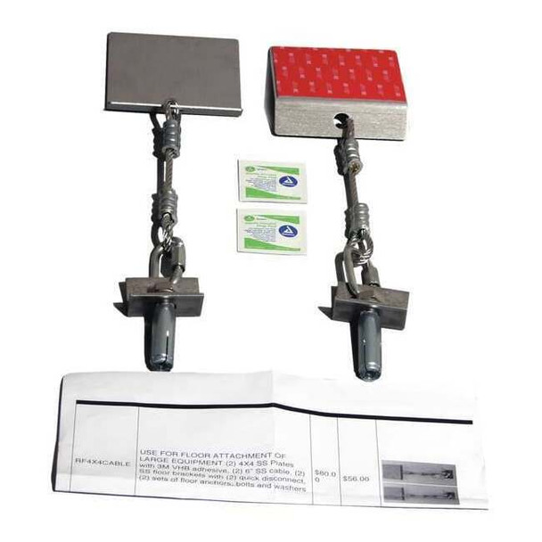 Quakehold! Adhesive Plate Assembly,Floor Bracket RF4X4CABLE