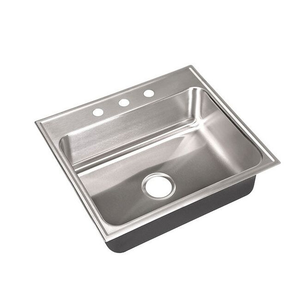 Just Manufacturing Drop-In Sink, 3 Hole, 22" x 16", Stainless steel SL2225A3-J