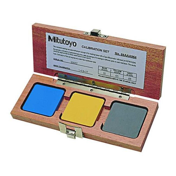 Mitutoyo Calibration Set,Shore A,Range 30,60,90 64AAA964