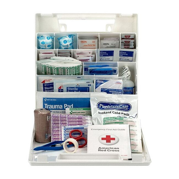 First Aid Kit and Housing, Plastic 195 Components, 50 People Served