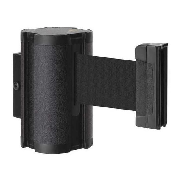 Retractable Belt Barrier, Black, 10 ft Length, Wrinkle