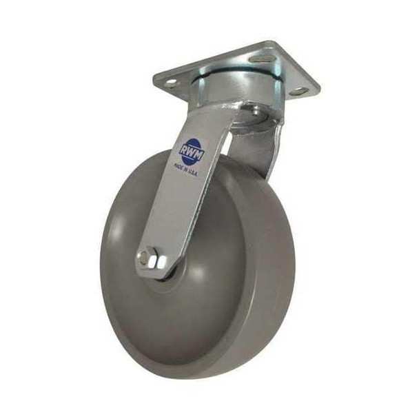 Rwm Swivel Plate Caster,Nylon,8",1800 lb. 65-GTB-0820-S-42ST
