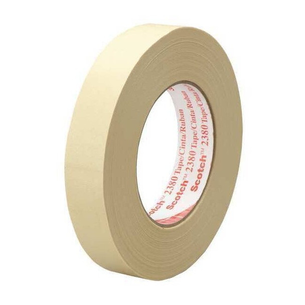 Painter's Tape, 72 mm W x 55 m L, 7.2 mil Thick, Tan, Rubber Adhesive, 12 PK