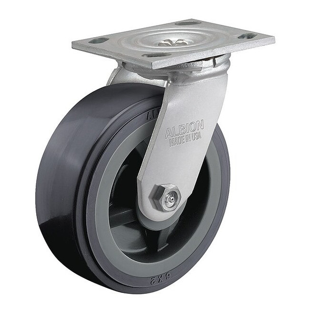 4" X 2" Non-Marking Polyurethane Swivel Caster, No Brake, Loads Up To 700 lb