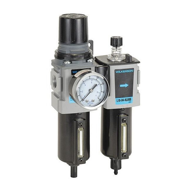 Wilkerson Filter/Regulator/Lubricator,2 pcs. D18-03-FLG0B