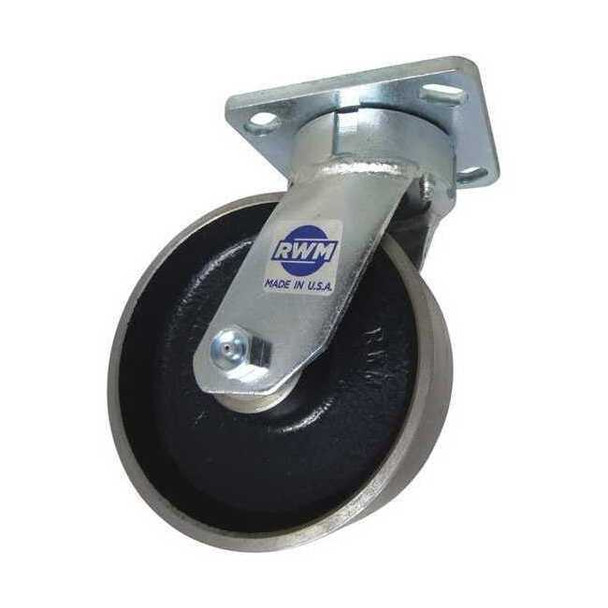 Rwm Kingpinless Swivel Plate Caster,1800 lb. 65-FSR-0620-S