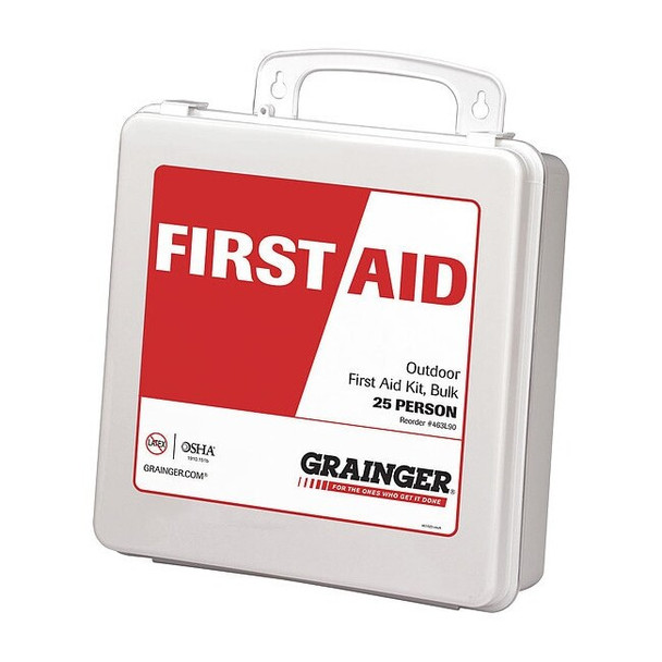 First Aid Kit and Housing, Plastic 157 Components, 25 People Served