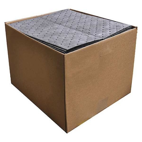 Spilfyter Sorbent Pad, 48 gal, 16 in x 18 in, Universal, Gray, 200 PK DB-7200BX