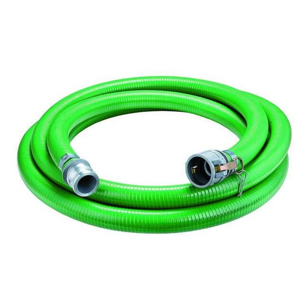Water Hose, 2" ID x 25 ft., Green, Hose Fitting B Type: Cam and Groove E