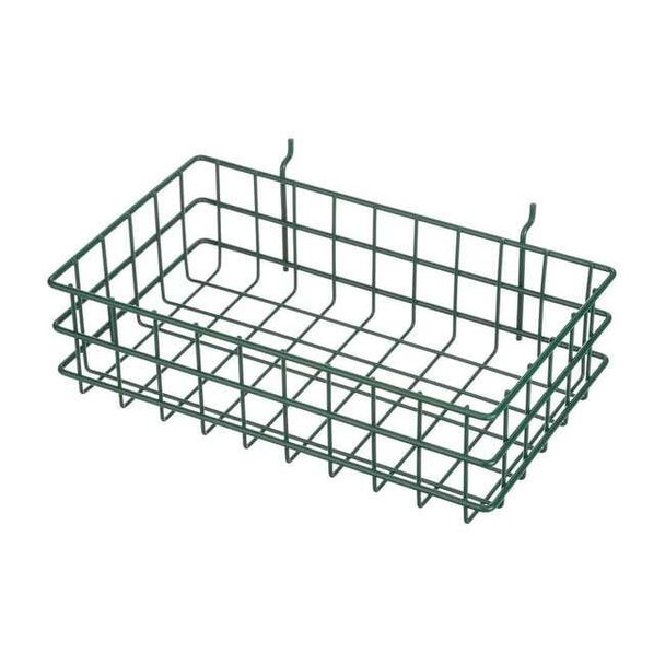 Rectangular Storage Basket, #2 Mesh Size, Steel, Green