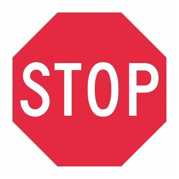 Lyle Stop Sign, 36" W, 36" H, Aluminum, Red T1-1006-EG_36x36