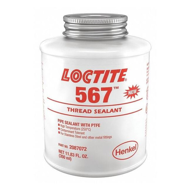Loctite Thread Sealant 11.83 fl oz, Brush-Top Can, 567, White, Paste 2087072