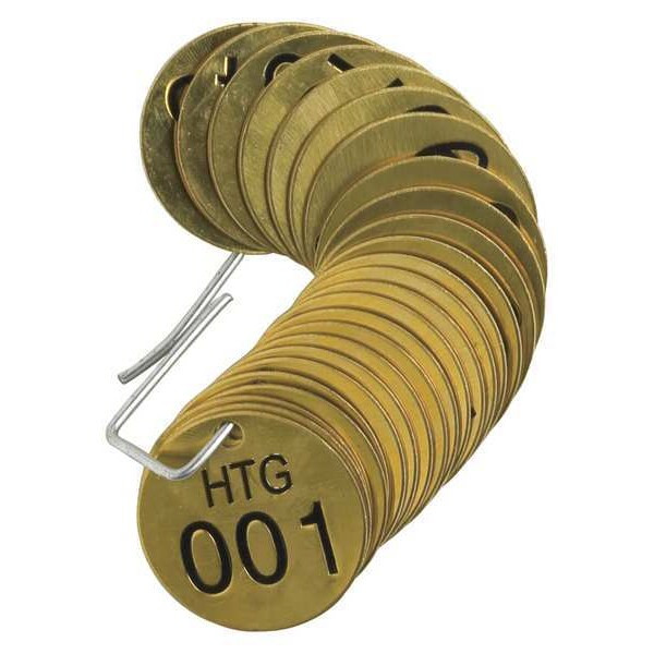 Brady Numbered Tag Set,001 to 025,25 Tags, PK25 23268
