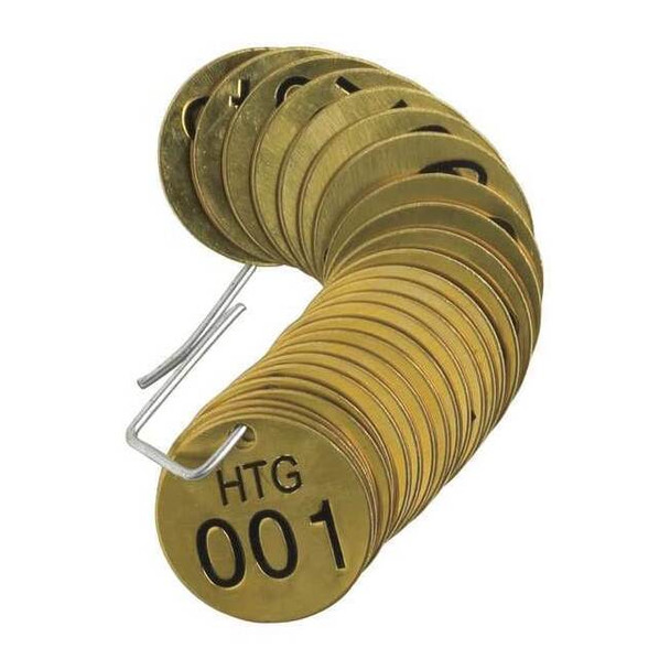 Brady Numbered Tag Set,001 to 025,25 Tags, PK25 23268