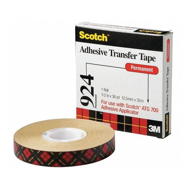 3m TransferTape,Clear,36ydL,1/2inW,PK12 924