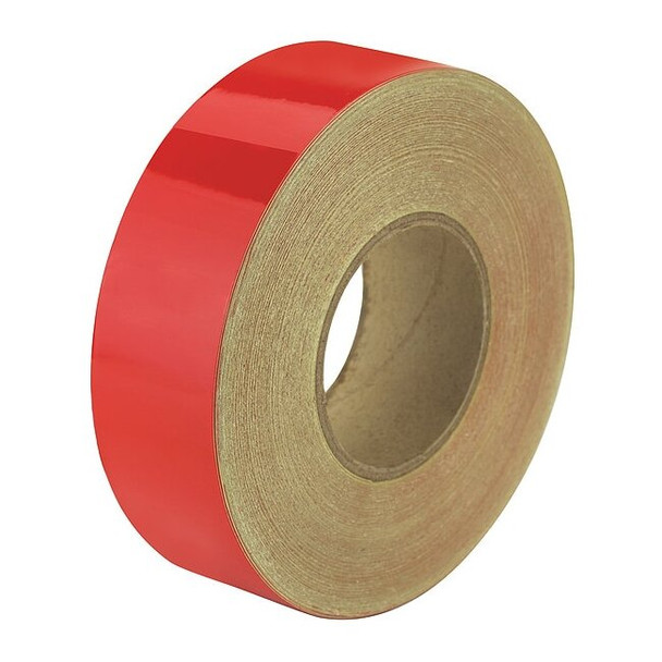 Reflective Safety Tape Vinyl Red, 2" W x 50 yd. L, 5.5 mil Thick