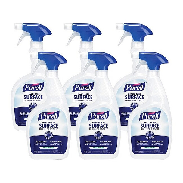 Healthcare Surface Disinfectant, 32 oz. Trigger Spray Bottle, Alcohol, 6 PK