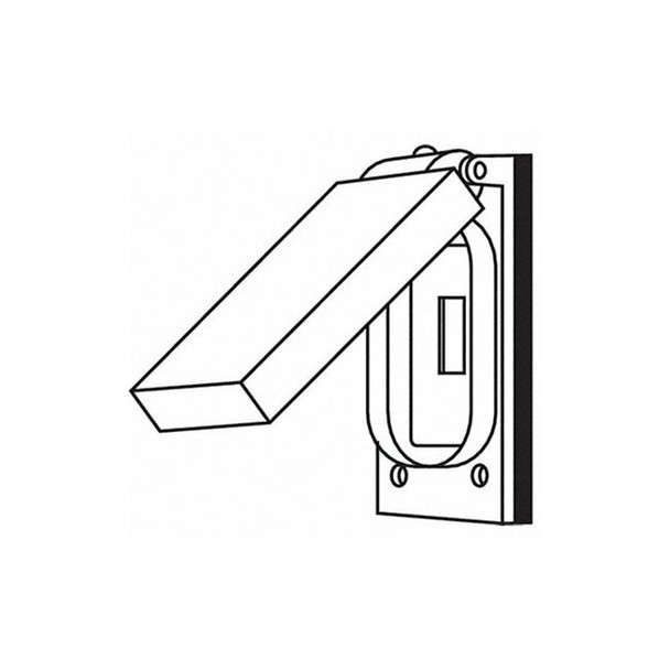 Weatherproof Cover, Switch Box Type, 1 Gang, Aluminum, Toggle Switch Cover Type