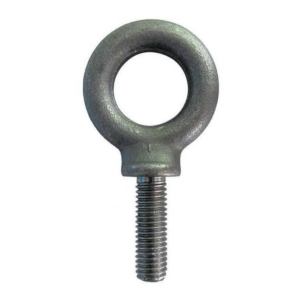 Eye Bolt With Shoulder, M22-2.50, 63.5 mm Shank, 46 mm ID, Steel, Plain