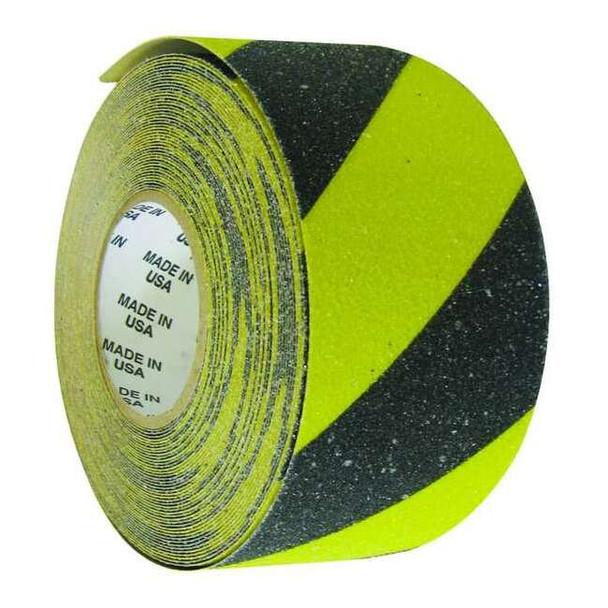 Anti-Slip Tape glass 46 Grit Size, Black/Yellow, 3" W x 60 ft. L, 36 mil Thick